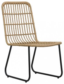 vidaXL 3-darabos tölgyszínű polyrattan bisztrószett