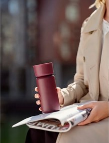 Borvörös rozsdamentes acél termobögre 400 ml Singles – Zone