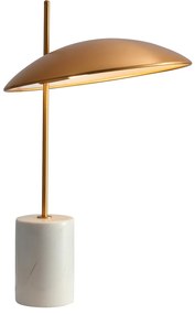 ITALUX VILAI arany színű állvánnyal és márványmintás talppal asztali lámpa arany, 3000K melegfehér, beépített LED, 400 lm, IT-TB-203342-1-GD