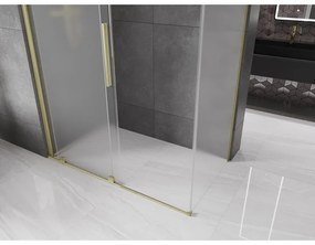 Mexen Velar, zuhanykabin tolóajtóval 160 x 90 cm, 8 mm-es matt üveg, arany matt, 871-160-090-31-55