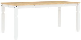 Corona fehér tömör fenyőfa ebédlőasztal 180 x 90 x 75 cm