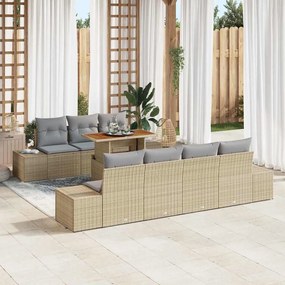 Kert étkező szett 8 pcs Barna és szürke 100 x 55 x 73 cm