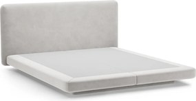 Világosszürke kárpitozott franciaágy 180x200 cm Linea – Micadoni
