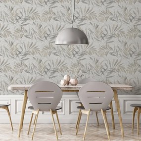 Arthouse Signature 2 Luxury Leaf ezüst-szürke leveles texturált vinyl tapéta – 299302