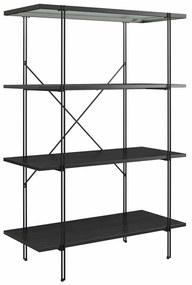 Fekete könyvespolc tölgyfa dekorral 79x117 cm Wainwright - Queer Eye