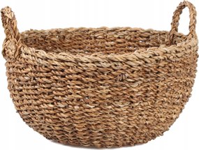 Boho Kerek Tengerifű Kosár Fogantyúkkal 38x38x18/24 cm