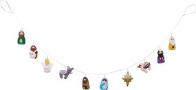 X-MAS girland, filc betlehemi figurák 120 cm