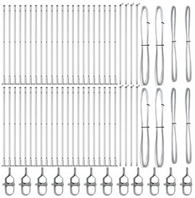 Kerítésoszlopok 104 db-os szett Horganyzott acél