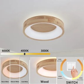 Brilagi-LED Mennyezeti lámpatest FALCON WOOD LED/30W/230V 3000/4000/6000K 45 cm fa