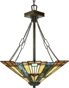 Elstead QZ-INGLENOOK-P-B Inglenook Tiffany függő lámpa többszínű 3×E27 IP20