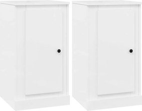 vidaXL 2 db magasfényű fehér szerelt fa tálalószekrény 37,5x35,5x67,5