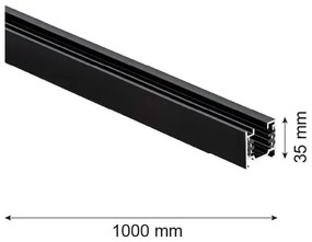 Argon 4370 - Sínrendszer 1 m fekete