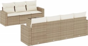 vidaXL 8 részes bézs polyrattan kerti ülőgarnitúra párnával