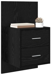 vidaXL Fali éjjeli szekrény 2 pcs Fekete tölgy 48,5 x 32,5 x 80 cm