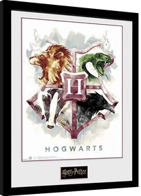 Keretezett Poszter Harry Potter - Hogwarts Water Colour