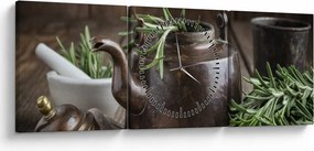 Kép - Teáskanna rozmaringgal (órával) (90x30 cm)