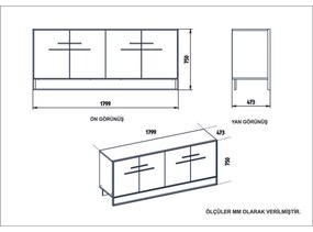 Polka Gold and White szekrény