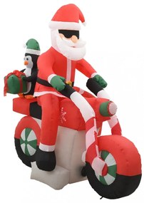 felfújható karácsonyi Mikulás motorbiciklin LED-del IP44 160 cm
