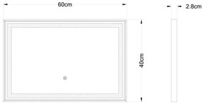 Globo 84036 - LED Dimmelhető tükör háttérvilágítással RIVAS LED/10W/230V 60x40 cm