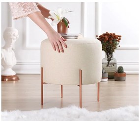 Krémszínű puff Copper – Artie