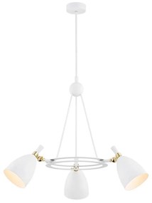 Argon 6148 - Csillár rúdon CHARLOTTE 3xE27/15W/230V fehér/arany