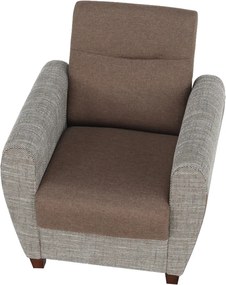 Fotel, barna/ sötétbézs, MILO