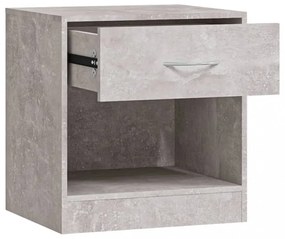 2 db betonszürke éjjeliszekrény fiókkal