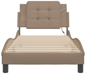 vidaXL cappuccino színű ágykeret LED-ekkel matrac nélkül Zadar 100 x 200 cm