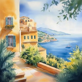 Vászonkép Canvas Déli Tengerpart Kilátás Nap Jacht 80x80