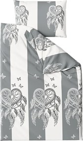 Pamut ágyneműhuzat TIRSO POLY szürke-fehér Ágyneműhuzat mérete: 70 x 90 cm | 140 x 200 cm