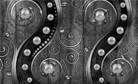 Fotótapéta Gyöngy hullámok metál fényes sötét háttér 416x254 vinil +ragasztó