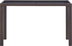 vidaXL barna polyrattan kerti asztal 123 x 60 x 74 cm