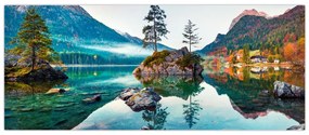 Kép - Lake Hintersee, Bajor - Alpok, Ausztria (120x50 cm)