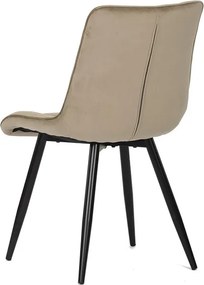 Sötétbézs bársony étkezőszék, fekete fém lábbal CT-384 CAP4