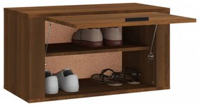 barna tölgyszínű tömör fenyőfa fali cipőszekrény 70x35x38 cm