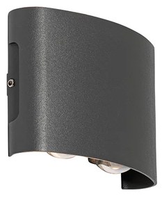 Kültéri fali lámpa sötétszürke LED-del 4-es IP54 - Silly