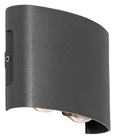 Kültéri fali lámpa sötétszürke, LED-del, 4-lámpás, IP54 - Silly