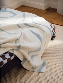 Kék-krémszínű takaró 150x200 cm Felu – noo.ma