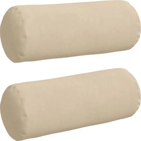 vidaXL Hengerpárnák 2 pcs Krém Ø 15 x 40 cm Mikroszálas Szövet