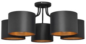 Felületre szerelhető csillár ALBA 5xE27/15W/230V fekete/arany