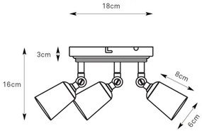 Markslöjd 108980 - TINY spotlámpa 3xGU10/7W/230V, sárgaréz