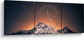 Egy éjszakai égbolt és a hegy képe (órával) (90x30 cm)