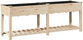 vidaXL Kerti cserép polcokkal Bézs 203 x 53 x 76,5 cm Szilárd fenyőfa