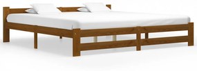 mézbarna tömör fenyőfa ágykeret matrac nélkül 200 x 200 cm