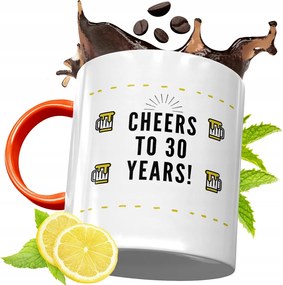 Narancssárga Szülinapi Bögre 30 30STE Ajándék fényképes nyomtatással