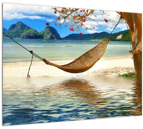 Kép - Relaxálás a tengerparton (üvegen) (70x50 cm)