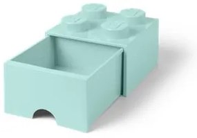 Tárolódoboz, fiókos, LEGO Brick, vízkék (L40051742)