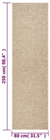 ZIZUR juta hatású beltéri és kültéri szőnyeg 80x250 cm