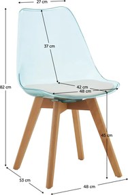 Szék, átlátszó zöld, akril/ekobőr/bükk, BALI 3 NEW