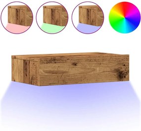 vidaXL antik fa színű TV-szekrény LED-lámpákkal 60x35x15,5 cm
